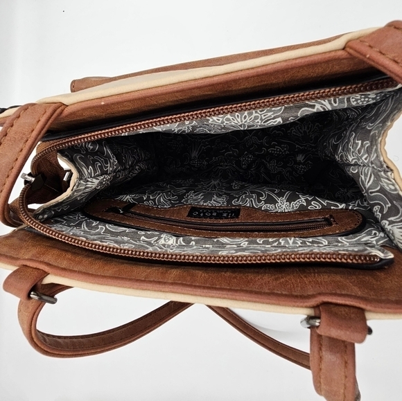 LIZ SOTO Brown/Taupe convertible bag backpack - Picture 10 of 15